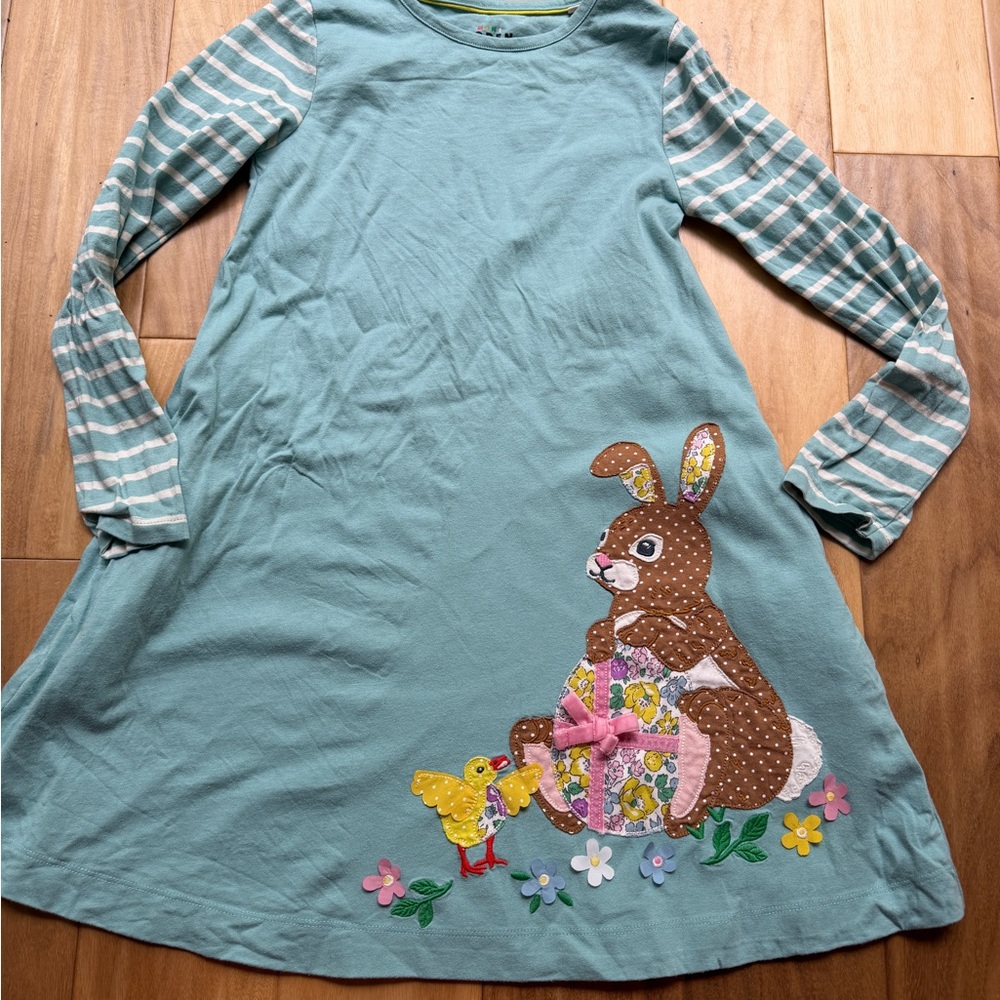 Biden Bunny Applique Long Sleeve dress
